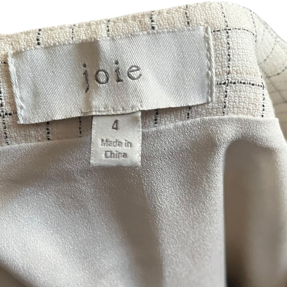 Joie Porcelain Botan Plaid Ruffle Asymmetrical Mini Skirt Size 4 - Picture 4 of 5